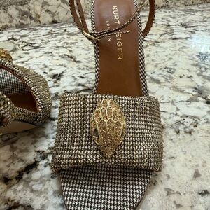 Kurt Geiger Gold and Brown Sandals
